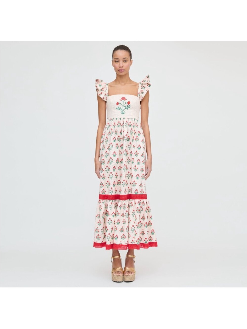 New Without Tags Hill House S Pippa Dress in Poppy Block Print - Picture 2 of 8